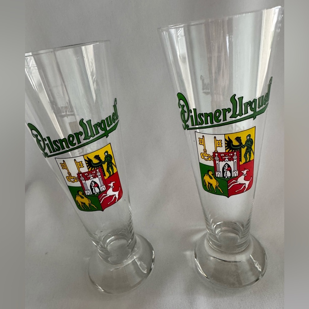 Czech Vintage Beer Pilsner Urquell Glasses - 2 in set
